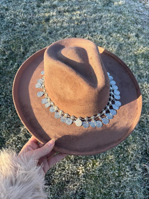 VTG Brown Denim Brimmed Boho Hat boho-hat-copper-front-ss21-  main image 4