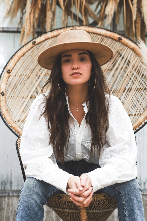 Camel Wide Brim Fedora Boater Hat Camel Straw Boater Hat, Summer Men Women Fedora Hat  main image 2