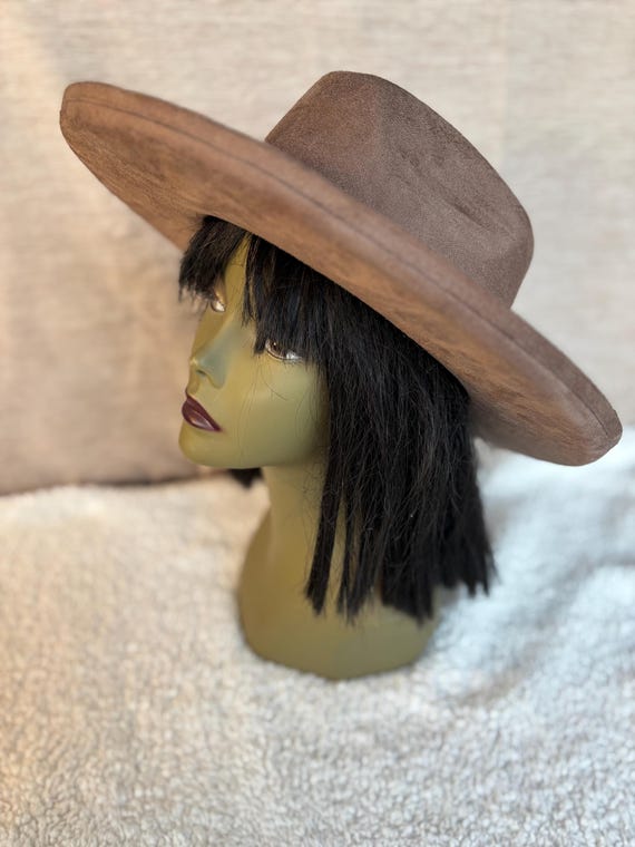 Brown Boho Hat | Light Brown Fedora | Pencil Brim Hat  display picture 1