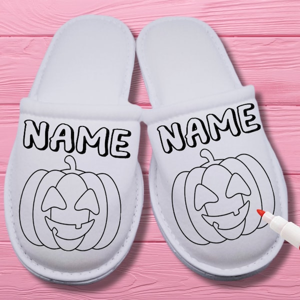 Color Me Slippers, Halloween Slumber Party, Personalized Slippers, Sleepover Activity, DIY Activity Slumber Party, Pajama Party Activity