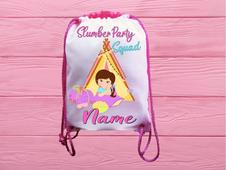 Slumber Party Personalized Drawstring Favor Bags. Spa Party Etsy