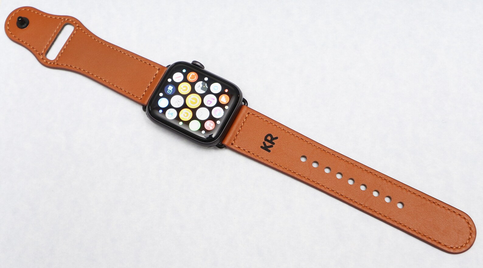 Custom Monogrammed Apple Watch Band Leather Etsy