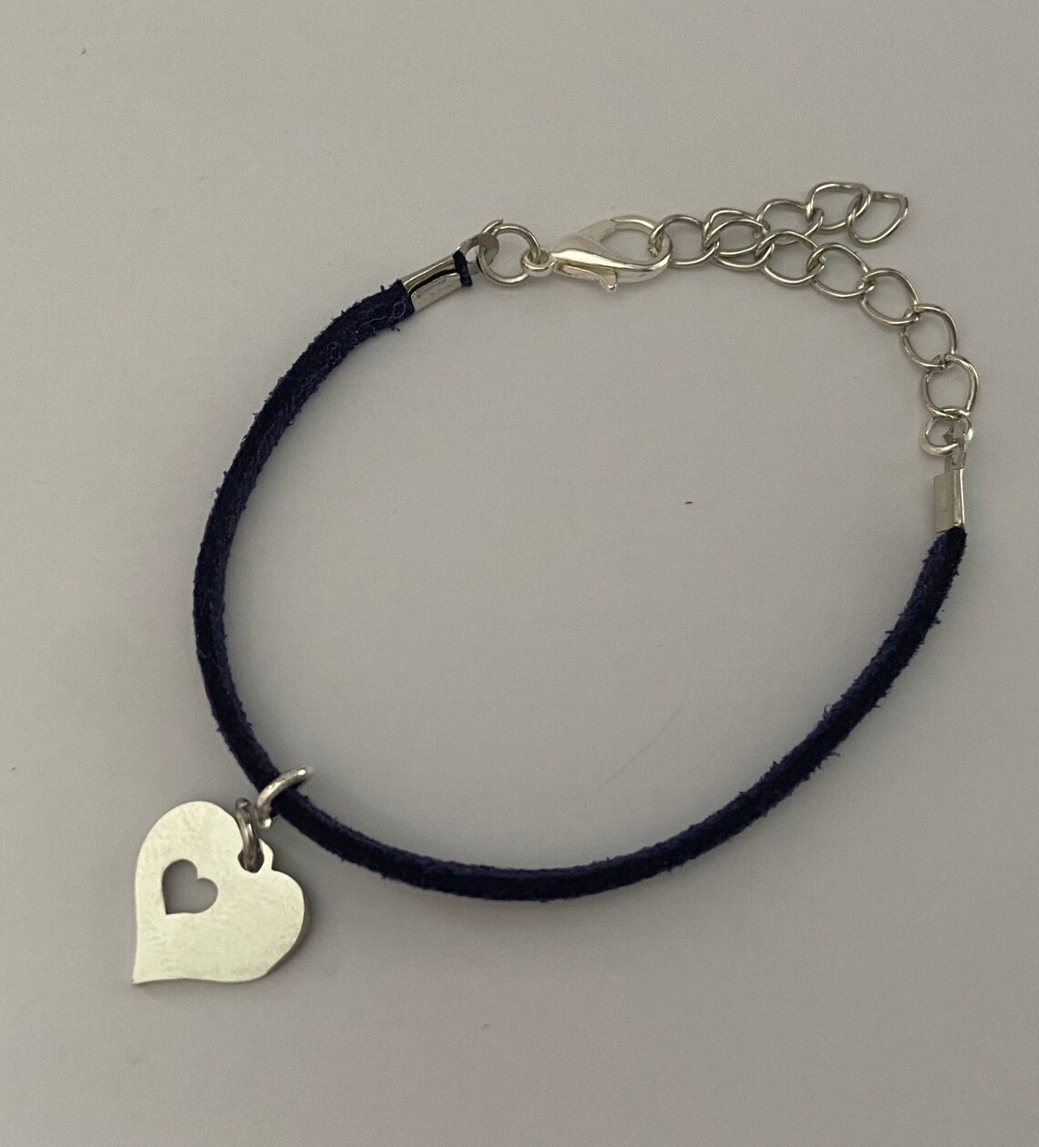 Silver Clasp Heart Charm Bracelet Etsy