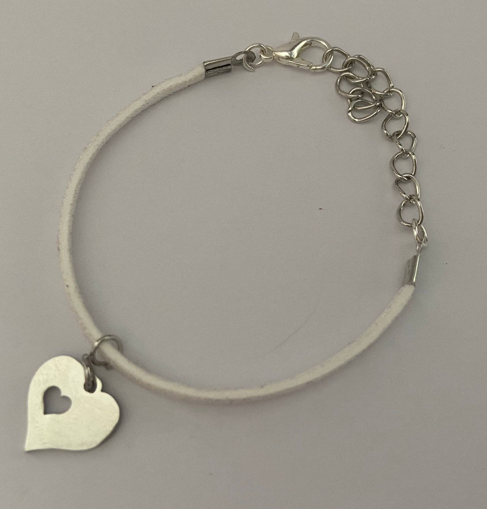 Silver Clasp Heart Charm Bracelet Etsy