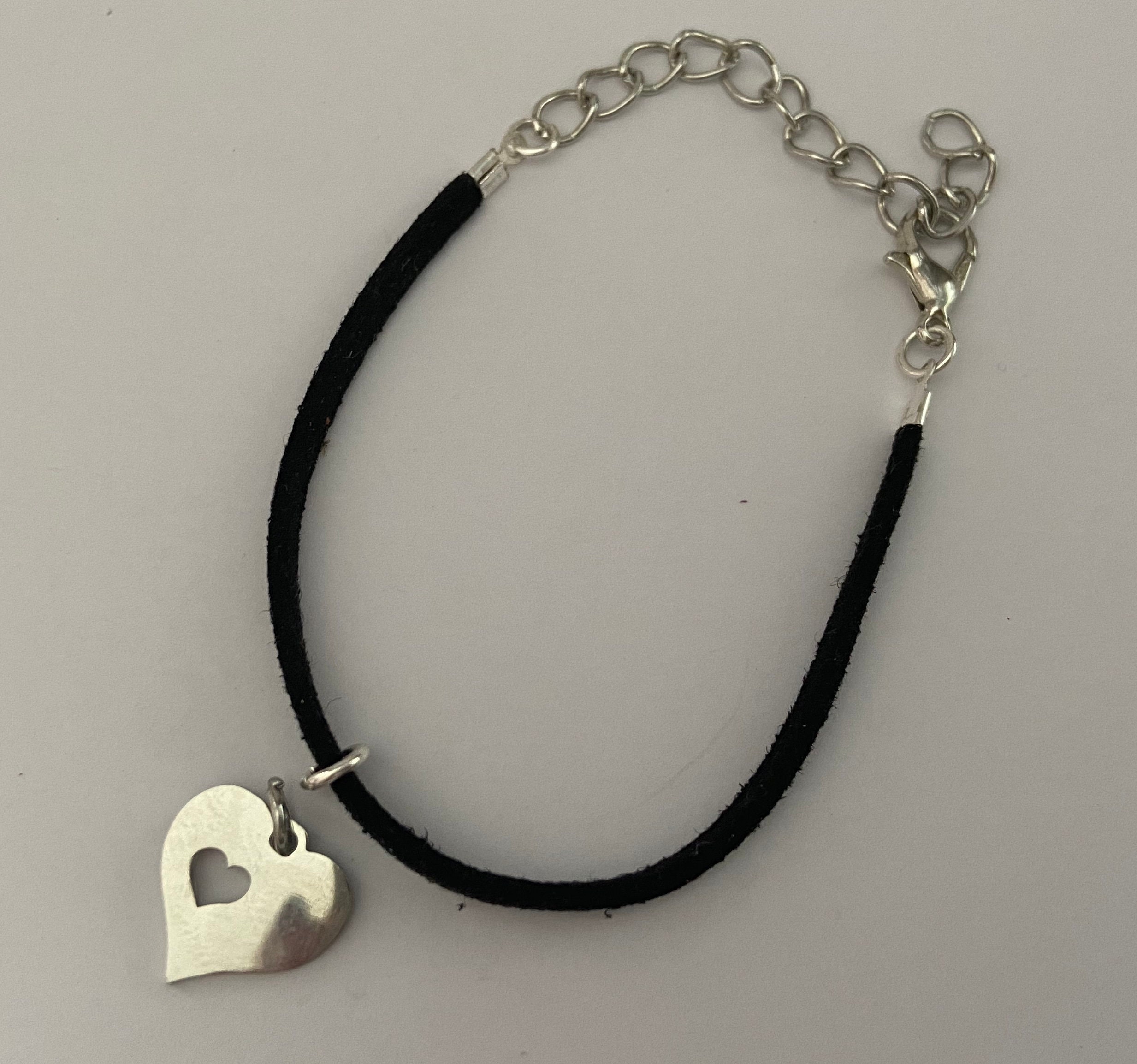 Silver Clasp Heart Charm Bracelet Etsy