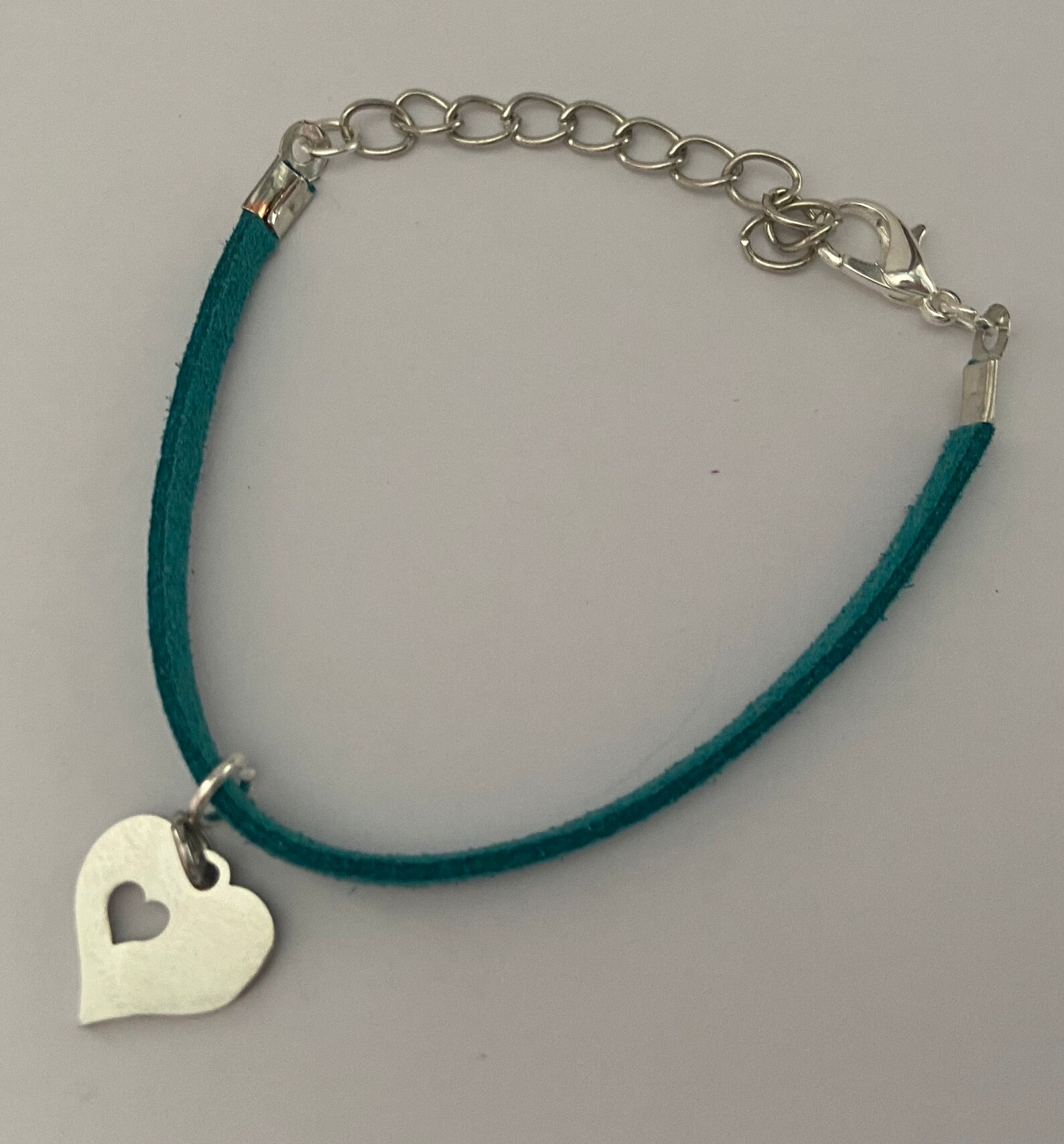 Silver Clasp Heart Charm Bracelet Etsy