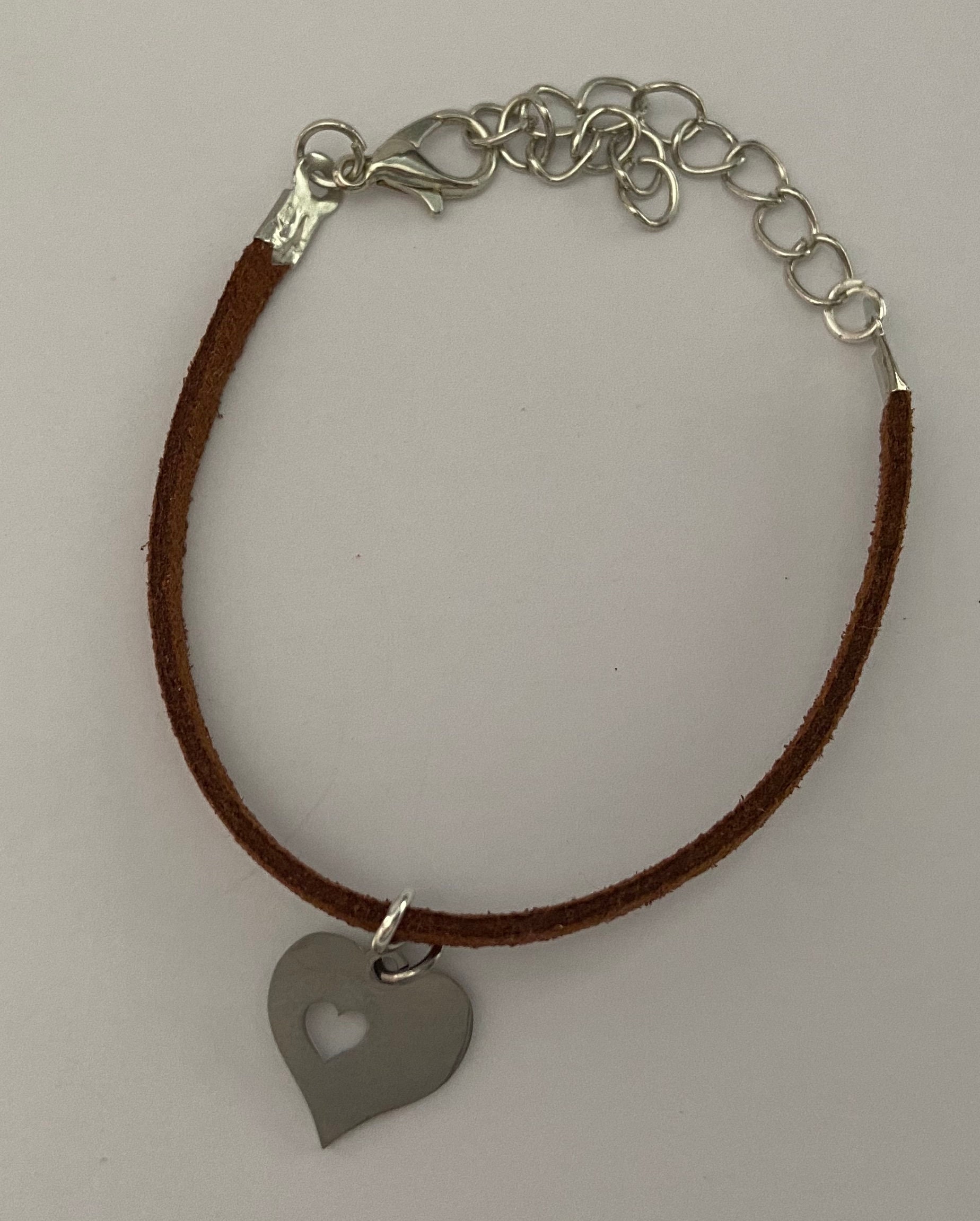 Silver Clasp Heart Charm Bracelet Etsy