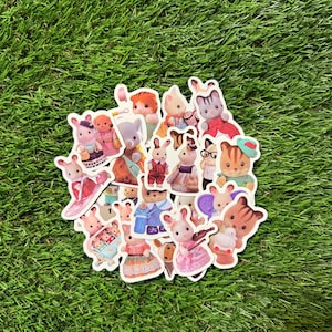 10 pcs Random Calico Critters Sylvanian Families Sticker Set