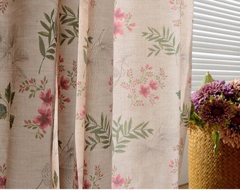 Custom Curtains Comfortable Farmhouse Flower Printed Drapes Rustic Flower Print Fresh Drapes Window Coverings Living Room Bedroom Decor