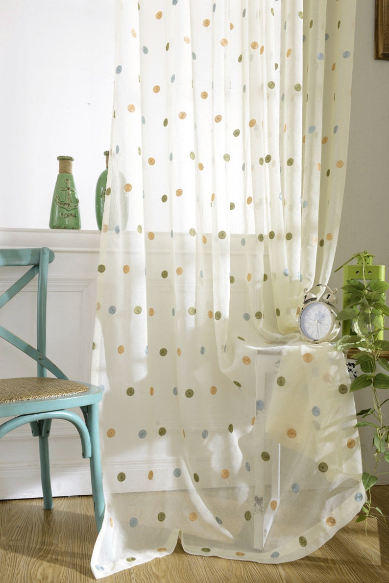 Simple Rustic Style Dreamy Circle Embroidery Curtain Custom Etsy Canada