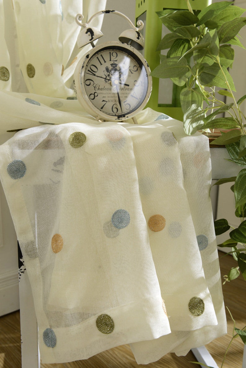 Simple Rustic Style Dreamy Circle Embroidery Curtain Custom Etsy Canada