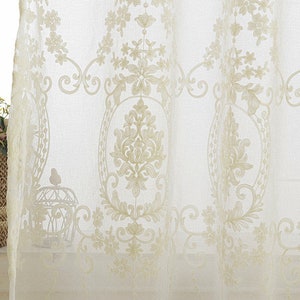 Victorian Style Embroidery Sheer Curtain Custom Curtains for Dining ...