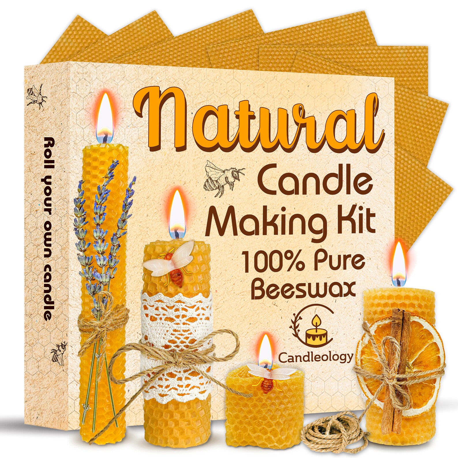 Candle Making Kit Beeswax Sheets 22 Pcs Etsy