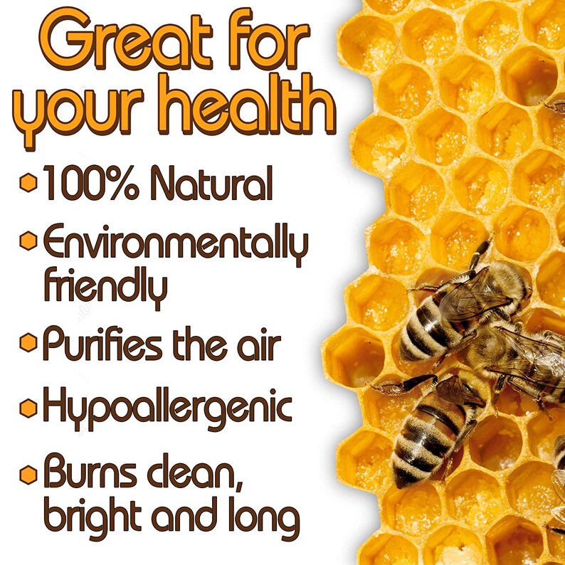 Natural beeswax sheets 100 beeswax with wicks dried lavender Etsy