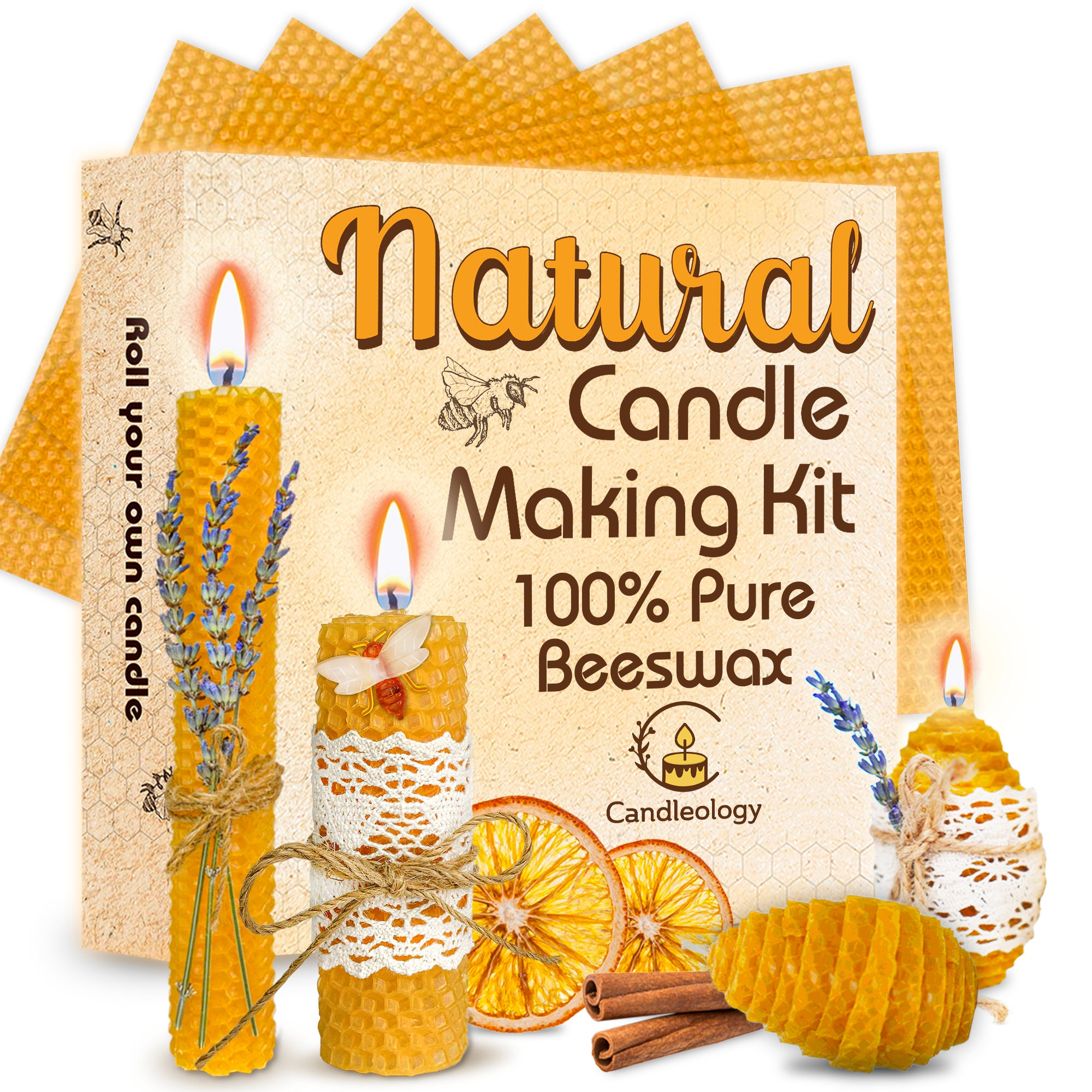 Candle Making Kit Beeswax Sheets 22 Pcs Etsy