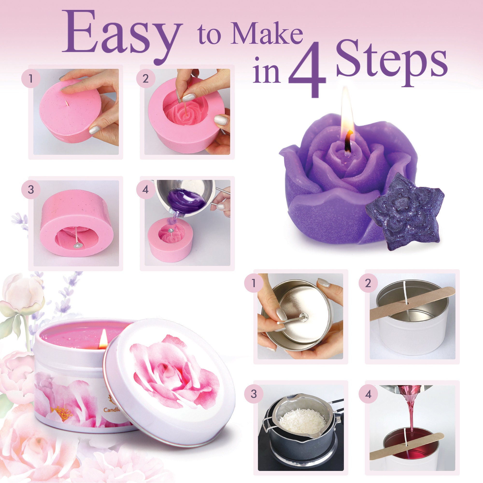 Soy wax candle making kit Craft kit for adults women DIY Etsy