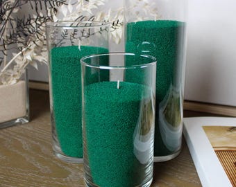 30 lbs Green Sand Wax +150 wicks - Colored Candle Powder Sand Wax Candle Sand Candles Granulated Natural Plant Wax Self Melting Wedding