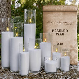 Vogue Candles 1LB Candle Sand With 10 Wicks | Plant-Based Refillable Wax Granules For DIY Candle Making | Clean Burning, Unscented, Smoke-Free, Vegan