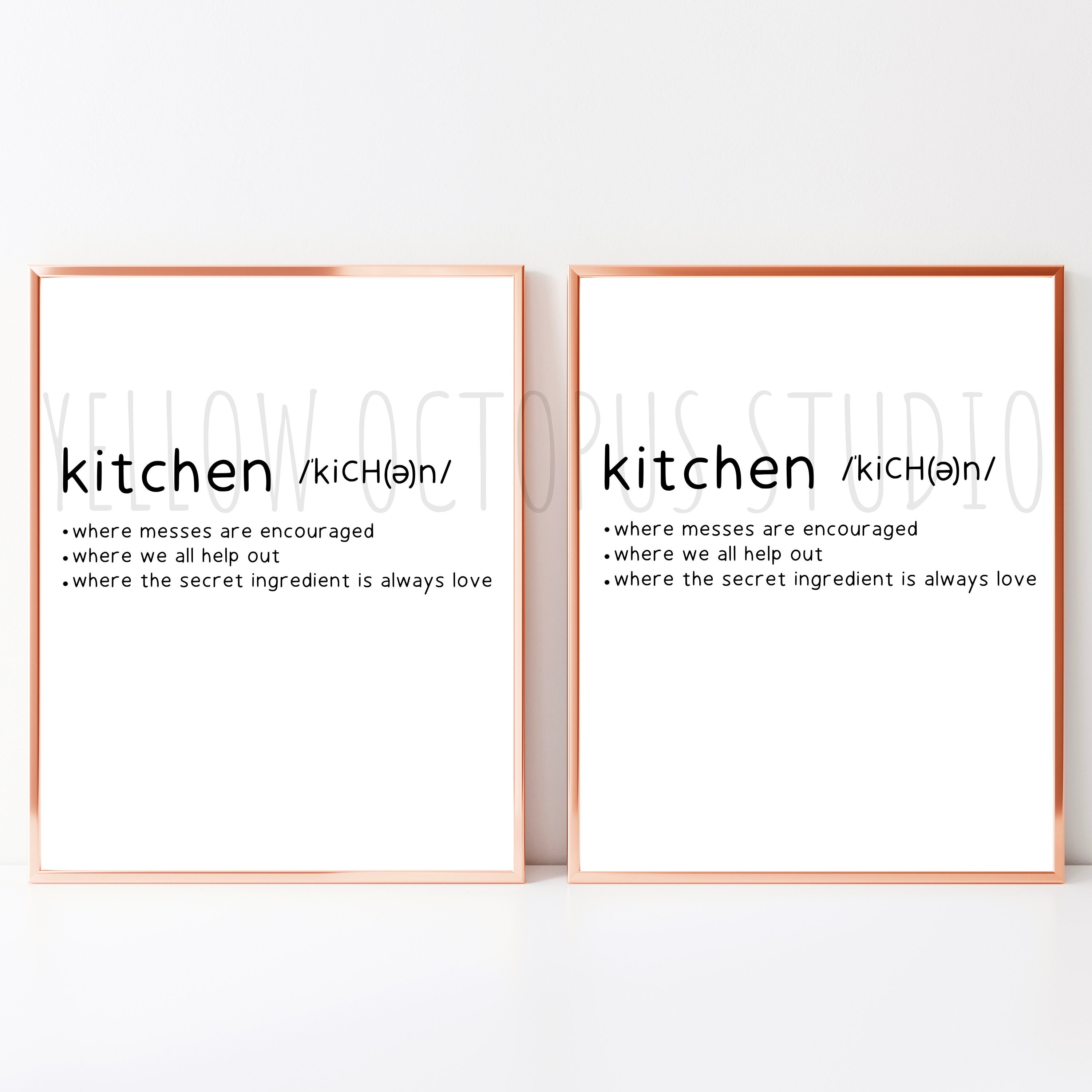 Kitchen Definition Art Print Kitchen Wall Decor Dictionary Etsy