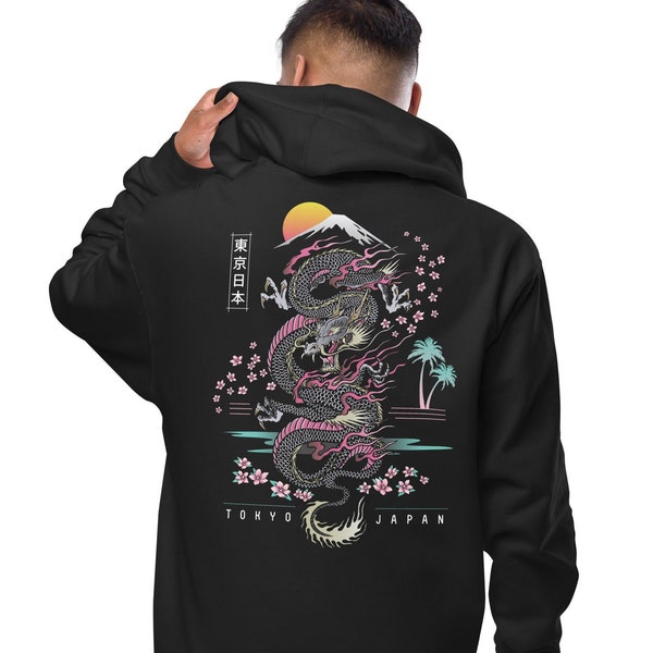 Tokyo Japan | Traditional Japanese Dragon Men’s Premium Zip Up Hoodie