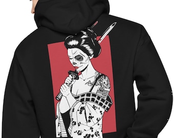 Samurai Geisha | Day of the Dead Geisha Men’s Premium Pullover Hoodie