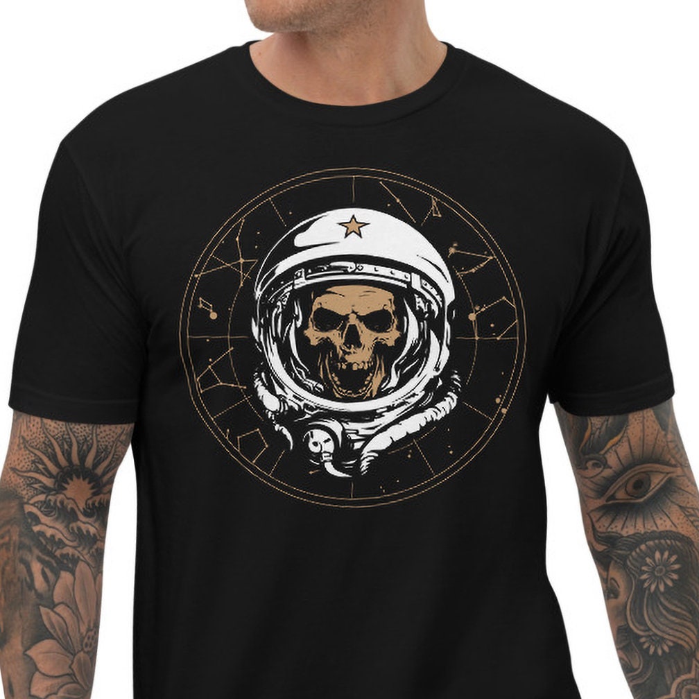Skull Astronaut Short Sleeve T-shirt - Etsy