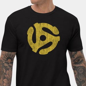 Vinyl Record Shirt | 45 RPM Record Adapter Short Sleeve T-Shirt