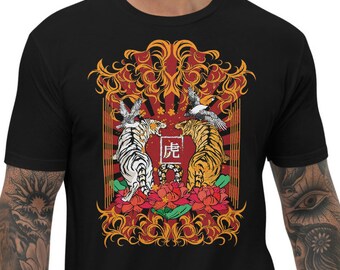 Dual Tigers | Japanese Style Short Sleeve T-Shirt