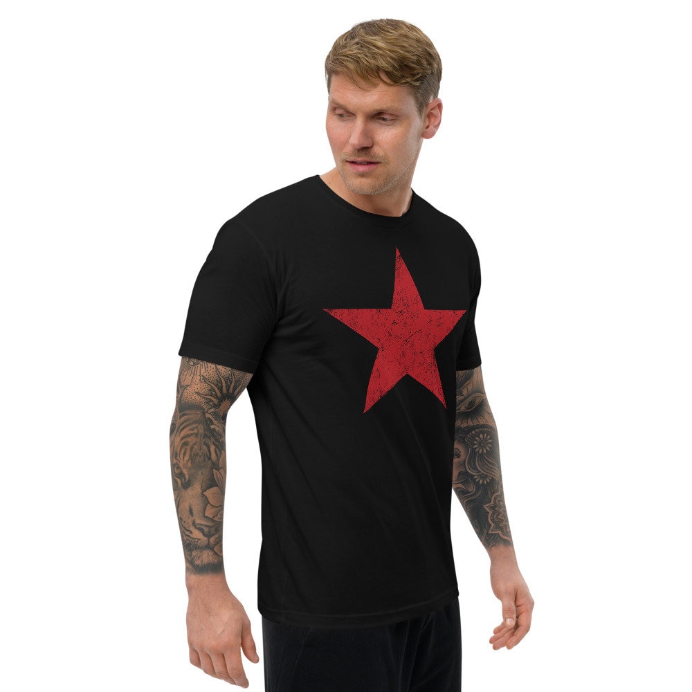 Star Shirt | Distressed RED STAR Short Sleeve T-shirt - Etsy