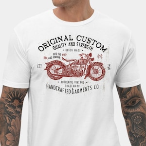 Motorcycle Shirt | Biker Shirt | INTO THE WILD Distressed Graphic Short Sleeve T-Shirt | Motorcycle Gift | Biker Gift