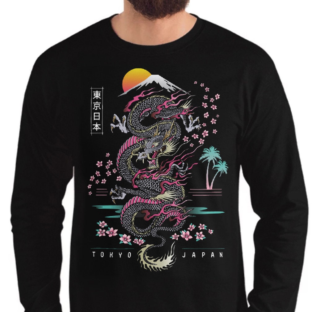 注目の福袋！ Tokyo Sleeve Long Men's Dragon Japanese Traditional | Japan トップス