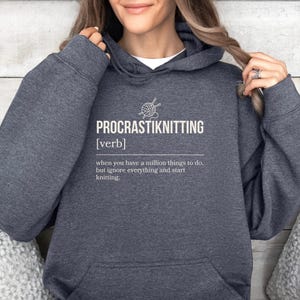 Funny Knitting tShirt Knitting Definition Hoodie Crochet Gift for Knitters Sweatshirt Yarn Graphic tee Knitting Lover Gifts for Grandparents image 4