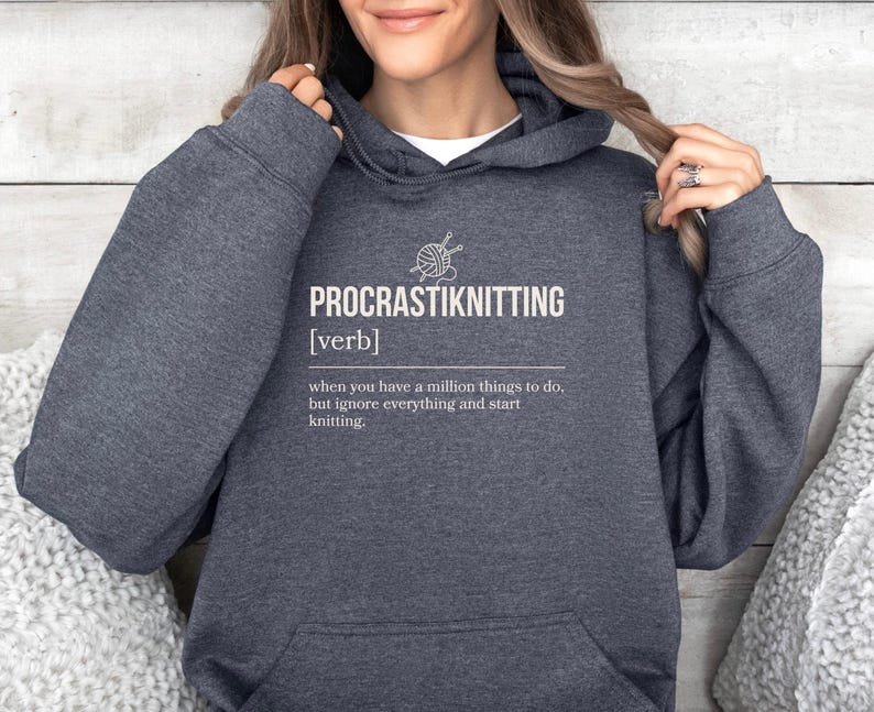 Funny Knitting tShirt Knitting Definition Hoodie Crochet Gift for Knitters Sweatshirt Yarn Graphic tee Knitting Lover Gifts for Grandparents image 4