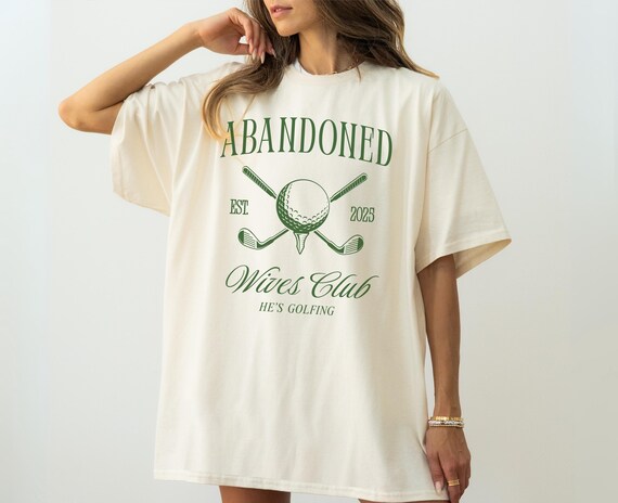 Custom Golf Wives Club tShirt Hes Golfing Shirt Funny Wifey Shirt Organic Cotton Tee Graphic Tee Personalized Gift For Golfer Wife Humor Tee