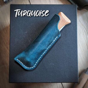 Couteau De Poche Pliant Étui Ceinture Couteau Cuir 9-11,5cm | Marron | Fait Main | Port Horizontal/vertical étui Couteau Ceinture Cuir Fait Main