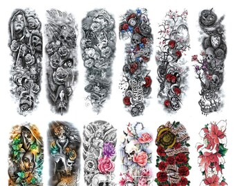 Flower Sleeve Tattoo Etsy