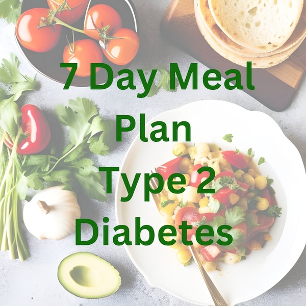 Printable Planner Simple and Easy 7 Day Meal Plan for Type 2 diabetics Instant Digital File Download