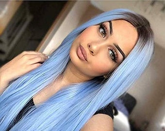 blue wig etsy