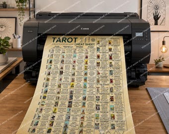 Rider Waite Tarot Cheat Sheet: Major Arcana, Minor Arcana Learning Chart (Digital Download)