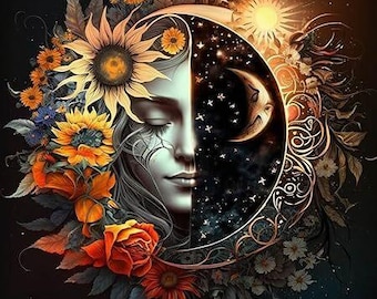 Purple Moon Diamond Painting Kit | Celestial DIY Wall Art (12x16