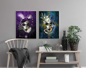 Diamond Painting Kit Grandi Trapano Completo Fai da Te Tela Pittura Diamante 5D Ricamo Cristallo Strass Adulto per la Decor della Parete di Casa Regalo Elefante Africano colorato Square Drill,30x90cm
