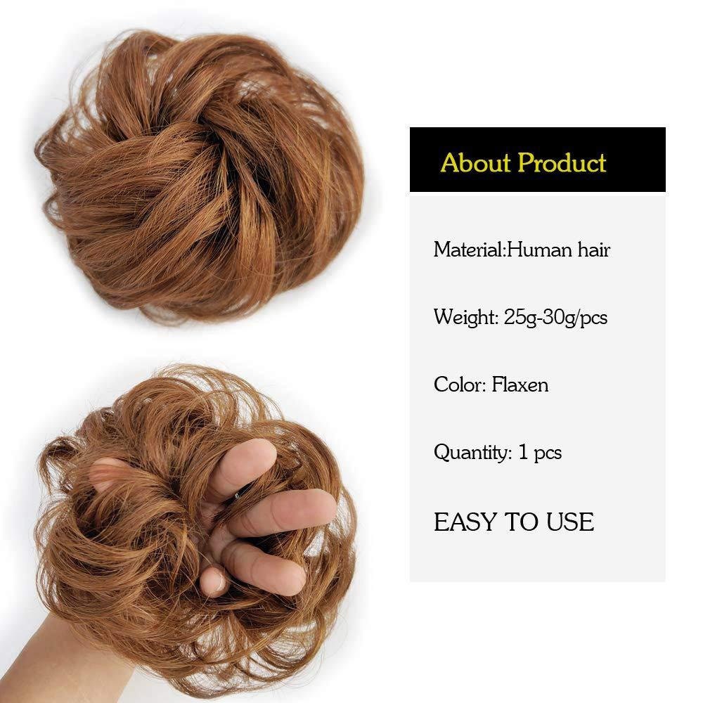 Messy Bun Hair Piece Scrunchie Updo Wrap 100% Real Human Hair Extensions Curly | UK Messy Bun Hair Piece Scrunchie Updo Wrap 100% Real Human Hair Extensions Curly | UK