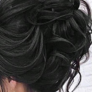 4 Inch Black Messy Bun Hair Extension for Women Thick Fluffy Bun Tie Elastic Hairpiece Adds Volume for Natural Looking Updo Hairstyles