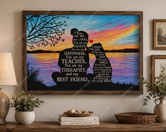 Dog Memorial Sunset Wall Art, Friend Quote Print, Pet Lover Decor