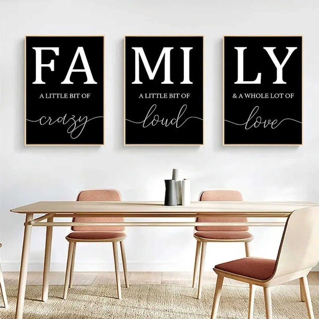 Family Canvas Wall Art: Set of 3 Minimalist Prints (11.8in X 15.7in) - Etsy