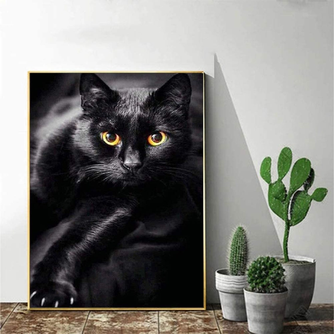 Black Cat 5D Diamond DIY Art Full Drill Embroidery Painting Etsy