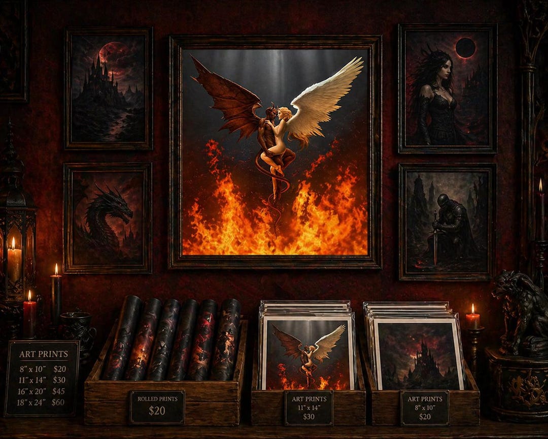 Heaven and Hell Angel Demon Diamond Painting Kit Fantasy Lovers