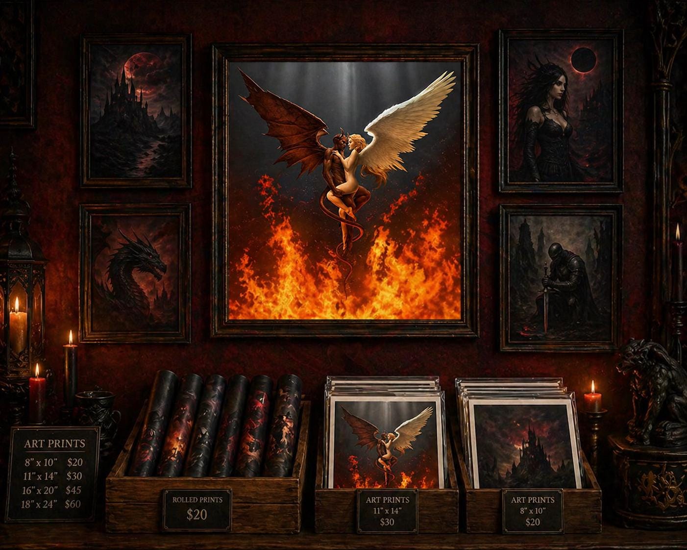 Heaven and Hell Angel Demon Diamond Painting Kit Fantasy Lovers