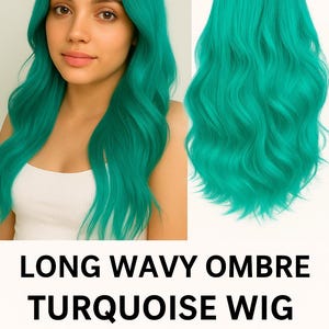 Choose Your Color Wig – Middle Parting Long Natural Curly Human Hair Look and Feel Heat Friendly Non Shedding Top Quality Synthetic Wig