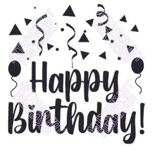 Happy Birthday DIY Printable Make Your Own Cards Frame and Hang Art Digital File Download Birthday Quote Greeting Wishes Confetti Balloons